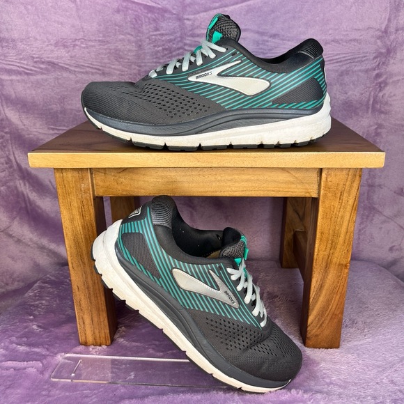 Brooks Addiction 14 Womens Size‎ US 7.5 Wide Black Turquoise Accents - Picture 1 of 6